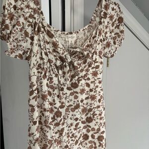 Jessica Simpson Brown Floral Print Dress